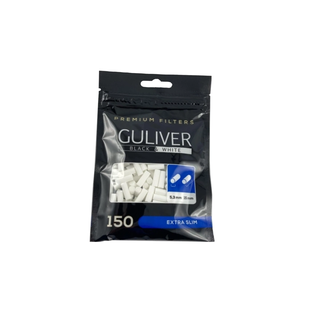 Фильтры для самокруток GULIWER BLACK AND WHITE EXTRA SLIM 5.3×15 мм