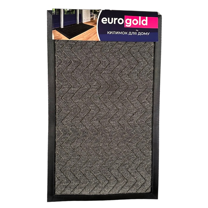 Коврик придверный Eurogold S-6111-LGR 45х75 см светло-серый