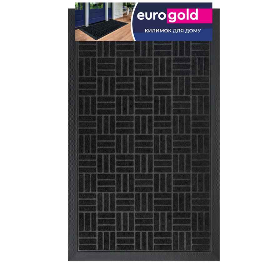 Коврик придверный Eurogold S-6013-BLA 45х75 см черный