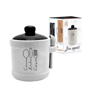 Банка для меда с деревянной ложкой SNT Bon appetit 700-04-17 450 мл